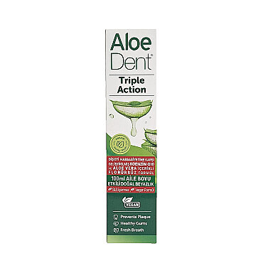 AloeDent Diş Eti Hassasiyetine Karşı Geliştirilmiş Koenzim Q10 & Aloe Vera İçerikli Florürsüz Aile Boyu Diş Macunu 100 ml - AloeDent