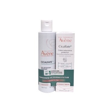 Avene Cicalfate+ Hassas Ciltler İçin Onarıcı Bakım Kremi 40ml + Temizleme Jeli 200ml Kofre - Avene