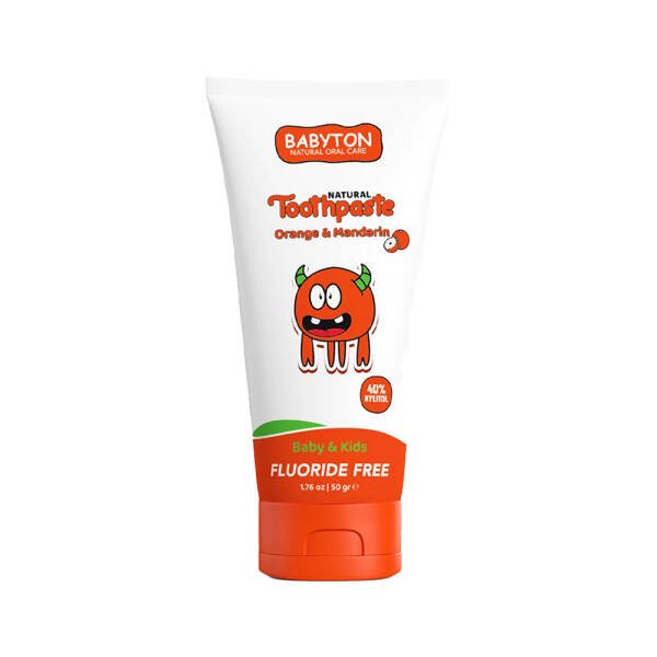 Babyton Bebekler ve Çocuklar İçin Doğal Diş Macunu Portakal ve Mandalina Aromalı 50g - 1