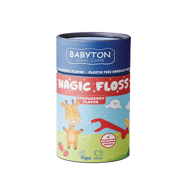 Babyton Magic Floss Çocuklar İçin Diş İpi Çilek Aromalı 30 Adet - 1