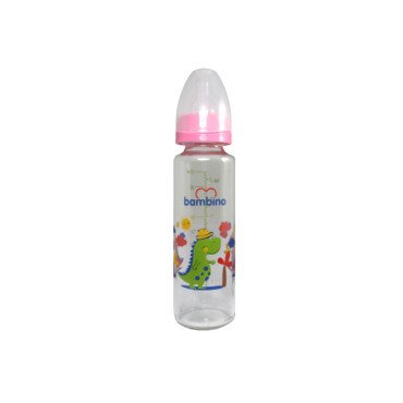 Bambino Cam Biberon 225ml 0+ Ay - Pembe - Dinazor Desenli - Bambino