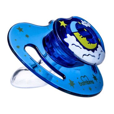 Bambino Damaklı Uyku Emziği 0-6 Ay - Mavi Ay Dede - Bambino