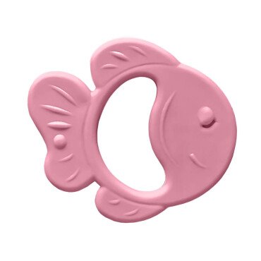 Bambino Kauçuk Yumuşak Diş Kaşıyıcı - Pembe Balık - Bambino