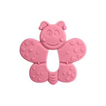Bambino Kauçuk Yumuşak Diş Kaşıyıcı Pembe Kelebek - Bambino
