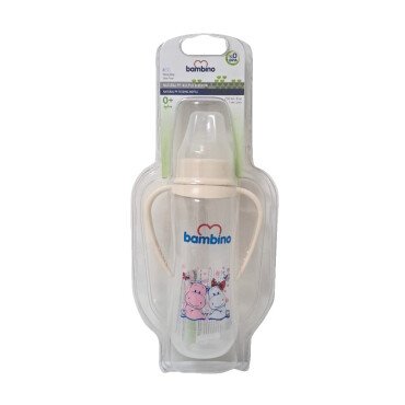 Bambino Natural PP Biberon 250ml 0+ Ay - Krem - Hipopotam - Bambino