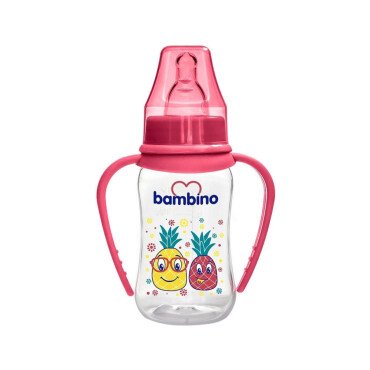 Bambino Natural PP Kulplu Biberon 150ml Yavaş Akış - Bambino