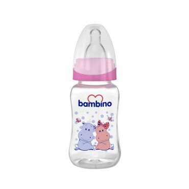Bambino PP Biberon 150ml 0+ Ay - Pembe - Hipopatam - Bambino