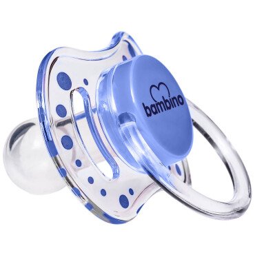 Bambino Silikon Kiraz Uçlu Emzik 0-6 Ay - Mavi - Bambino