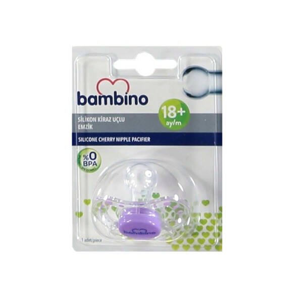 Bambino Silikon Kiraz Uçlu Emzik 18+ Ay Mor - 1