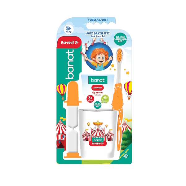 Banat Acrobat Jr. 5+ Yaş Yumuşak Ağız Bakım Seti - 1