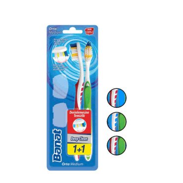 Banat Deep Clean 1+1 Medium Diş Fırçası Seti - Banat