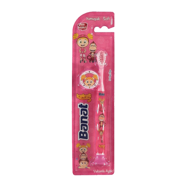 Banat Kukuli 5+ Yaş Pembe Yumuşak Diş Fırçası - 1