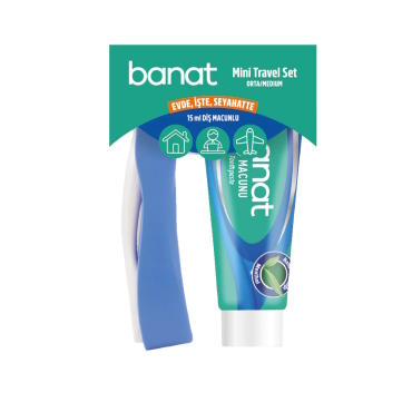 Banat Mini Travel Set Seyahat Tipi Diş Fırçası ve Macunu - Banat