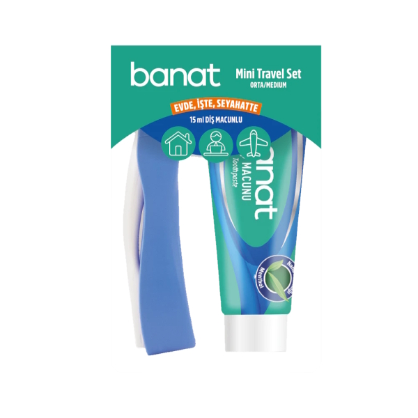 Banat Mini Travel Set Seyahat Tipi Diş Fırçası ve Macunu - 1