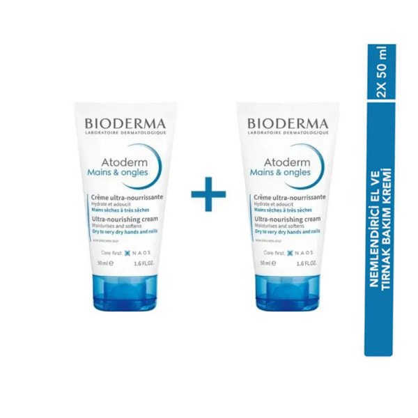 Bioderma Atoderm Hand and Nail Cream 2x50 ml El ve Tırnak Bakım Kremi İkiz Set - 2
