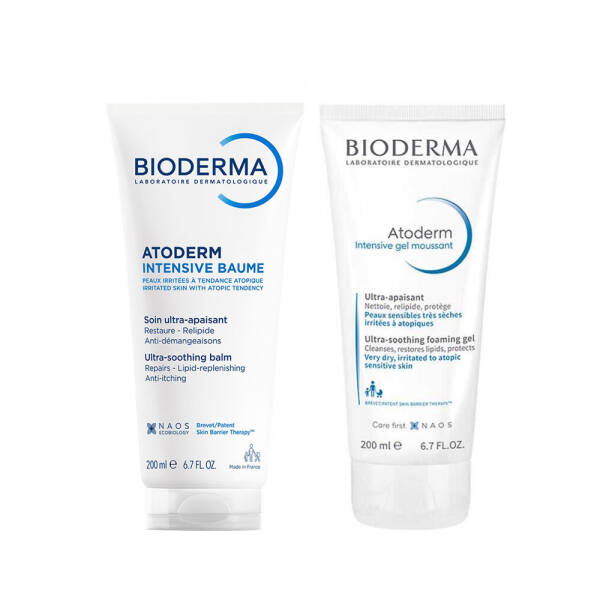 Bioderma Atoderm Intensive Balm 200 ml + Foaming Gel 200 ml Temizleyici Set - 1