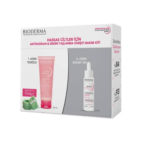 Bioderma Sensibio Antioksidan ve Erken Yaşlanma Karşıtı Bakım Kiti - Bilek Havlusu Hediye! - 1
