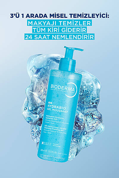 Bioderma Hydrabio Foaming Gel Tüm Ciltler Nemlendirici Etkili Yüz & Vücut Temizleme Jeli 400 ml - 8