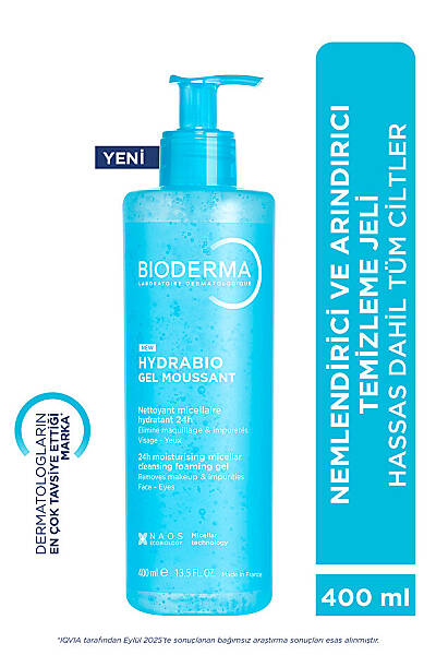 Bioderma Hydrabio Foaming Gel Tüm Ciltler Nemlendirici Etkili Yüz & Vücut Temizleme Jeli 400 ml - 3