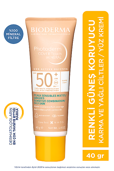 Bioderma Photoderm Cover Touch Mineral SPF 50 Renki Güneş Koruyucu 40 gr - Light - 2
