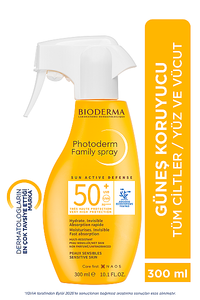 Bioderma Photoderm Family Spray - Aile Boyu Sprey Formda Güneş Kremi SPF50+ 300 ml - 2