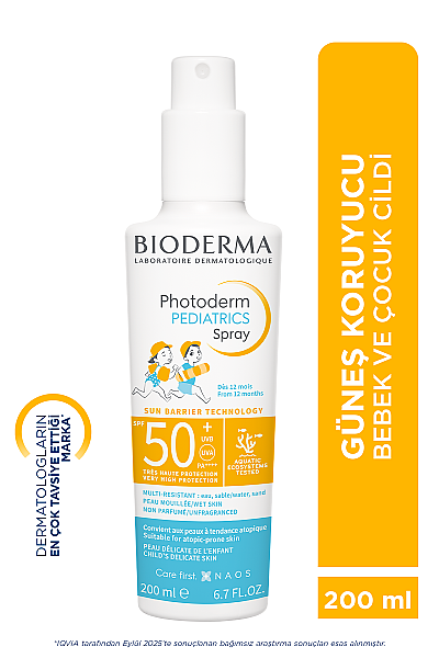 Bioderma Photoderm Pediatrics Spray Çocuklar İçin Güneş Koruyucu Sprey SPF50+ 200 ml - 2