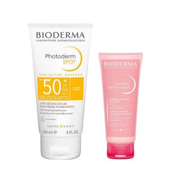 Bioderma Photoderm SPOT Güneş Kremi 150 ml + Bioderma Sensibio Foaming Gel 45 ml Temizleme Jeli Set - 1