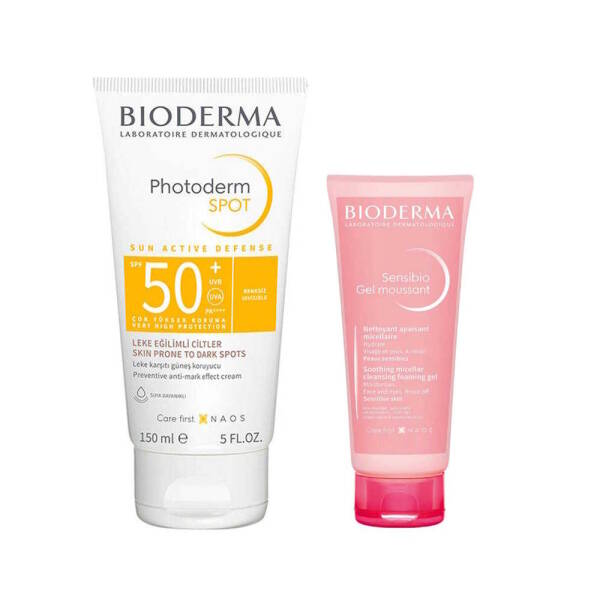 Bioderma Photoderm SPOT Güneş Kremi 150 ml + Bioderma Sensibio Foaming Gel 45 ml Temizleme Jeli Set - 1