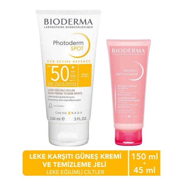 Bioderma Photoderm SPOT Güneş Kremi 150 ml + Bioderma Sensibio Foaming Gel 45 ml Temizleme Jeli Set - 2