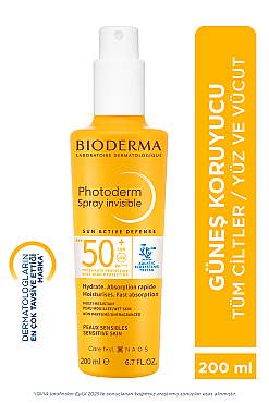 Bioderma Photoderm Tüm Ciltler için Sprey Form SPF50+ Yüksek Korumalı Güneş Kremi 200 ml - Bioderma (1)