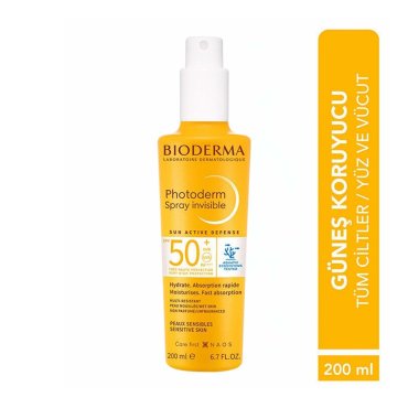 Bioderma Photoderm Tüm Ciltler için Sprey Form SPF50+ Yüksek Korumalı Güneş Kremi 200 ml - 2