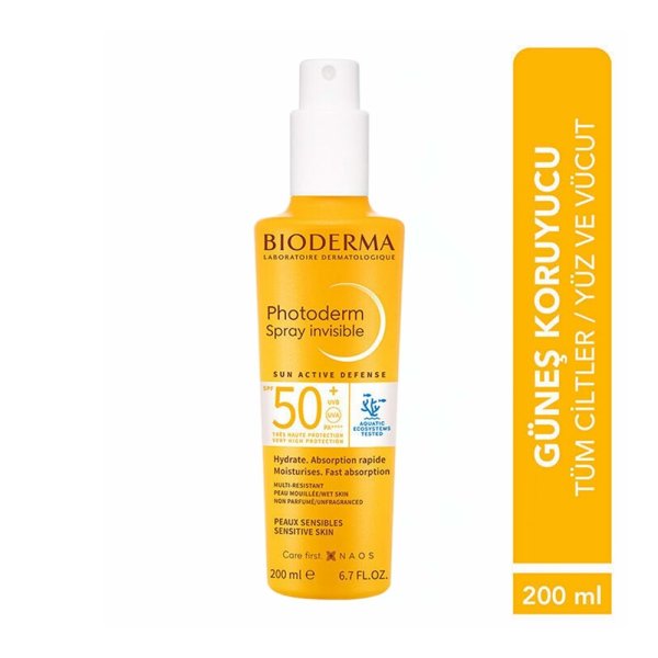 Bioderma Photoderm Tüm Ciltler için Sprey Form SPF50+ Yüksek Korumalı Güneş Kremi 200 ml - 2