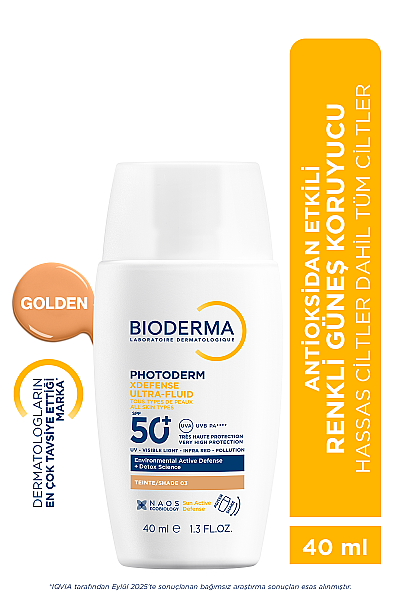 Bioderma Photoderm XDefense Spf50+ Tüm Cilt Tipleri Antioksidan Etkili Renkli Güneş Kremi Golden 40 ml - 2