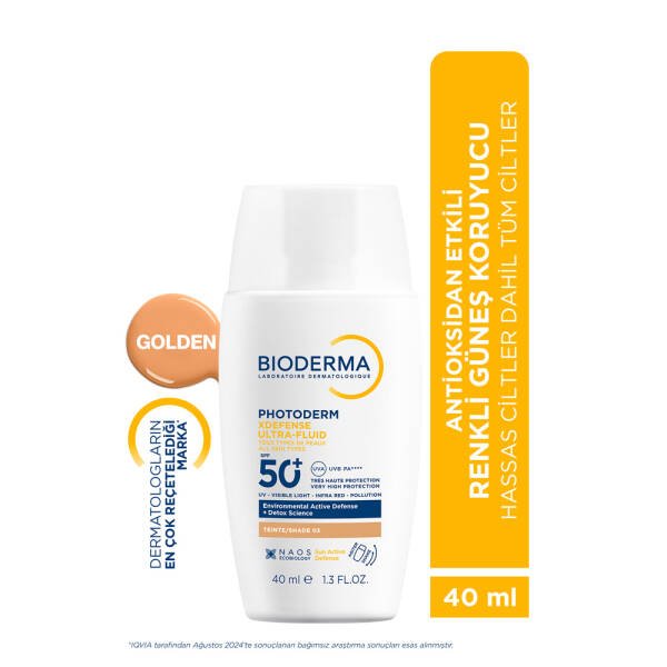 Bioderma Photoderm XDefense Spf50+ Tüm Cilt Tipleri Antioksidan Etkili Renkli Güneş Kremi Golden 40 ml - 3