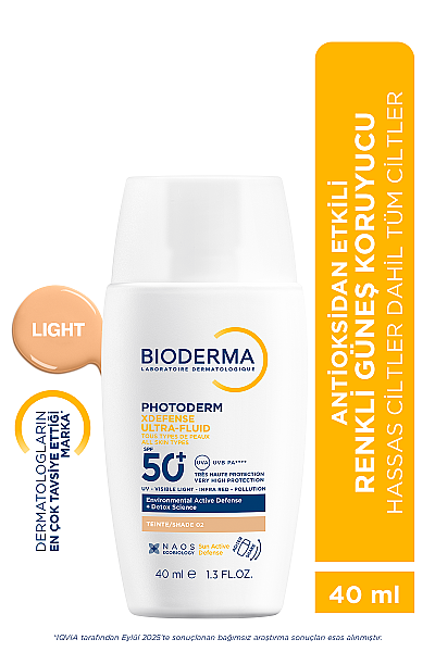 Bioderma Photoderm XDefense Spf50+ Tüm Cilt Tipleri Antioksidan Etkili Renkli Güneş Kremi Light 40 ml - 2