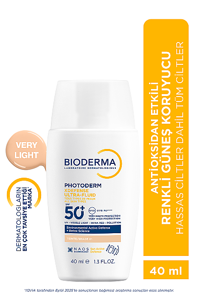 Bioderma Photoderm XDefense Spf50+ Tüm Cilt Tipleri Antioksidan Etkili Renkli Güneş Kremi Very Light 40 ml - 2