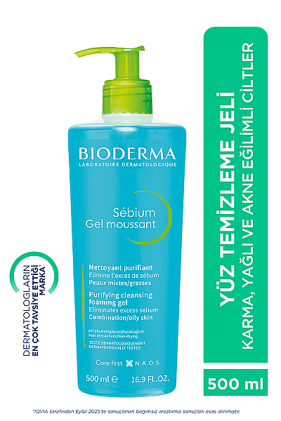 Bioderma Sebium Foaming Gel Yüz Temizleme Jeli 500 ml PUANSIZDIR - 2