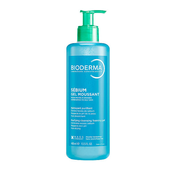 Bioderma Sebium Foaming Gel - Karma, Yağlı ve Akne Eğilimli Ciltler için Yüz, Vücut Temizleme Jeli 400 ml - 1