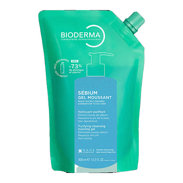 Bioderma Sebium Foaming Gel Refill - Yüz Temizleme Jeli 400 ml - 1