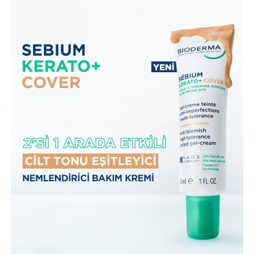 Bioderma Sebium Kerato+ Cover - Renkli Nemlendirici Bakım Kremi 30 ml - 3