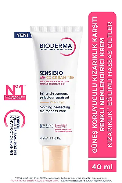Bioderma Sensibio AR+ CC Cream SPF50+ Light - Nemlendirici CC Krem 40 ml - 2