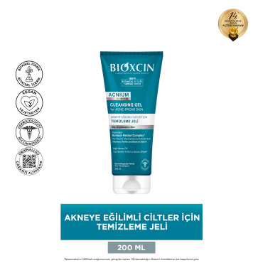 Bioxcin Acnium Akneye Eğilimli Ciltler İçin Temizleme Jeli 200ml - 2