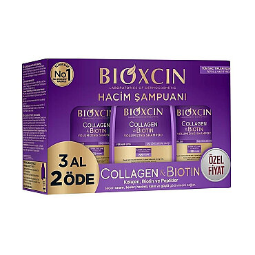 Bioxcin Collagen & Biotin Hacim Şampuanı 3 Al 2 Öde 3x300 ml - Bioxcin