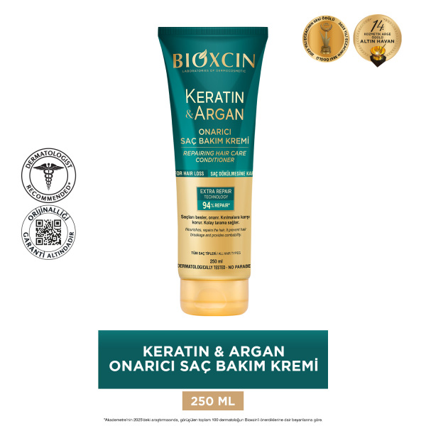 Bioxcin Keratin & Argan Onarıcı Saç Bakım Kremi 250ml - 2