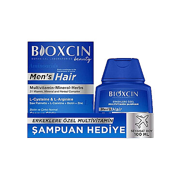 Bioxcin Men's Hair 30 Tablet + Erkeklere Özel Multivitamin Şampuan 100 ml Hediye - Bioxcin