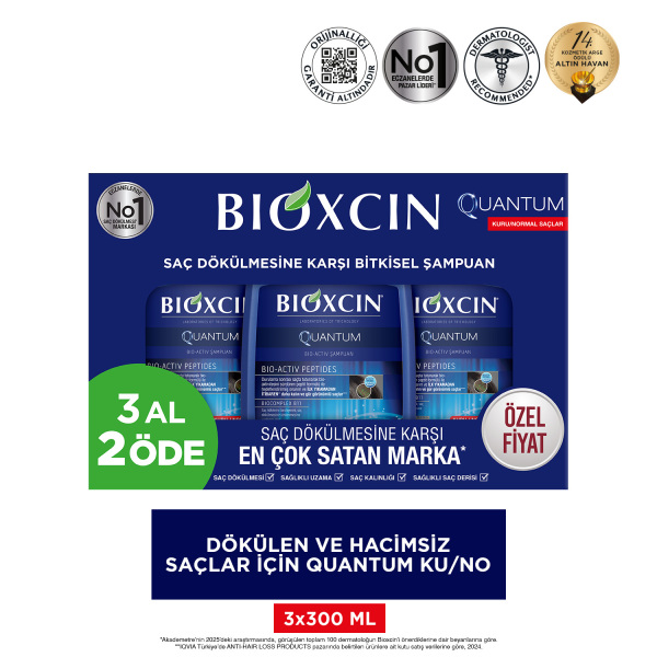 Bioxcin Quantum Şampuan Dry 3x300ml - 2