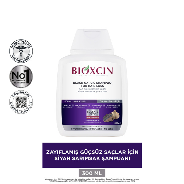 Bioxcin Siyah Sarımsak Şampuanı 300ml - 3