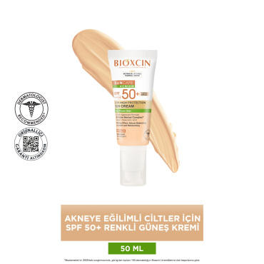 Bioxcin Sun Care Çok Yüksek Korumalı Akneye Eğilimli Ciltler İçin Renkli Güneş Kremi SPF50+ 50ml - 3