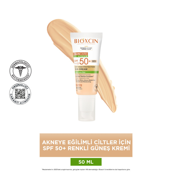 Bioxcin Sun Care Çok Yüksek Korumalı Akneye Eğilimli Ciltler İçin Renkli Güneş Kremi SPF50+ 50ml - 3
