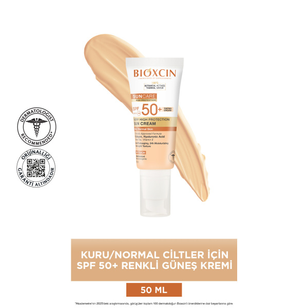 Bioxcin Suncare Kuru/Normal Ciltler İçin Renkli Güneş Kremi SPF50+ 50ml - 3